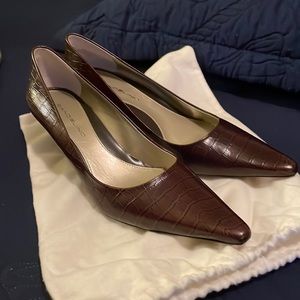 Bandolino Brown Faux Alligator Pump